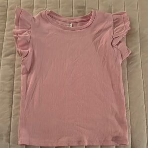 Pink Ruffled Sleeve Kids Top